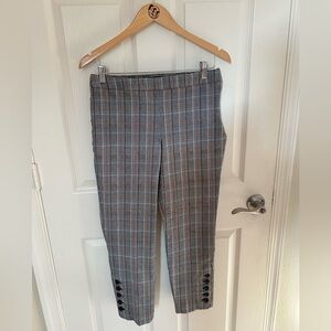 Talbots Women’s Plaid Pants - Gray, Black, and Orange size 6